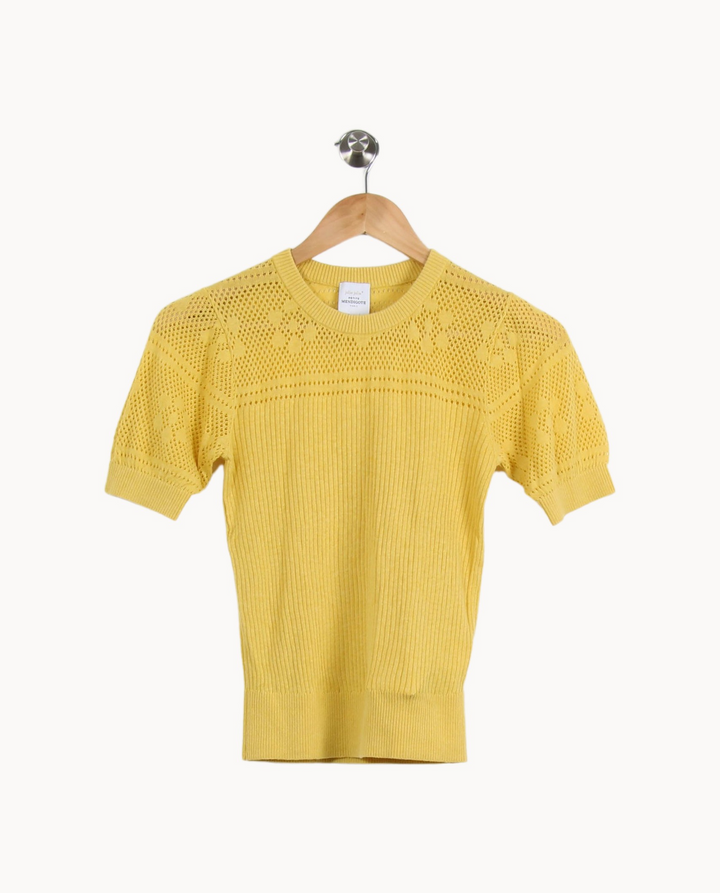 Pull Jaune - Taille XS/34 de la marque Petite Mendigote | PARAD63440 - Vendu par Paradigme - Image 2