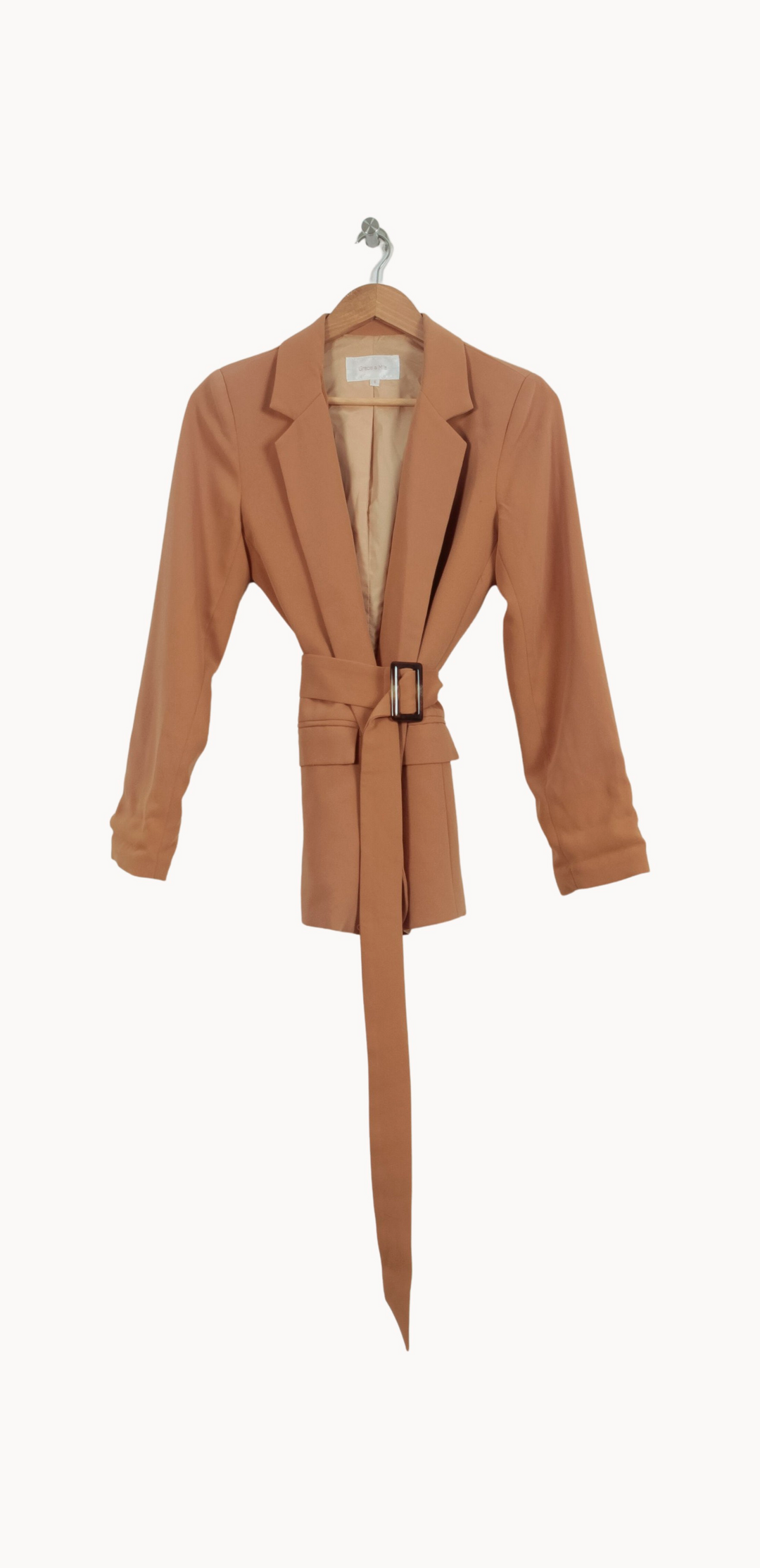 Blazer Ceinturé Marron - Taille S/36 de la marque Grace & Mila | PARAD53238 - Vendu par Paradigme - Image 2