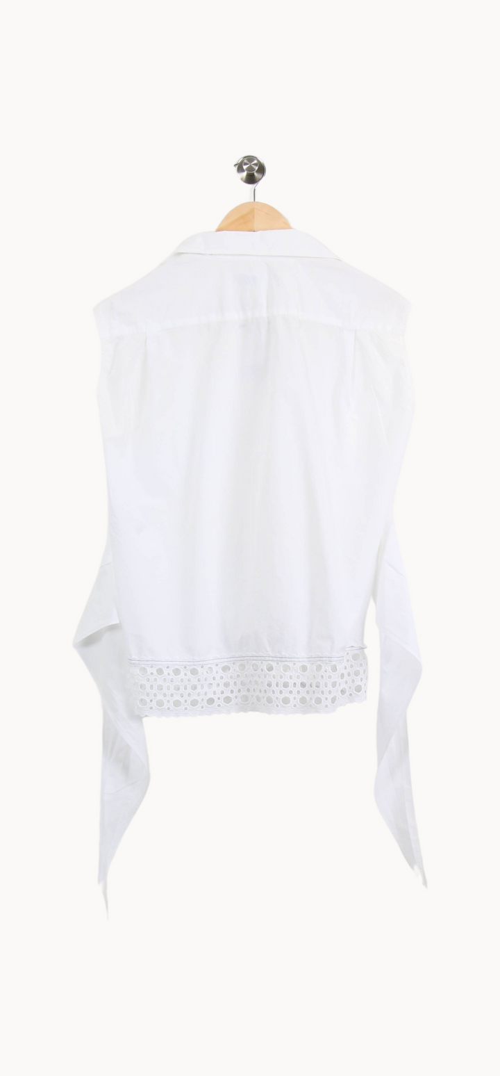Chemise Sans Manches Blanche - Taille S/36 de la marque Sandro | PARAD34363 - Vendu par Paradigme - Image 4