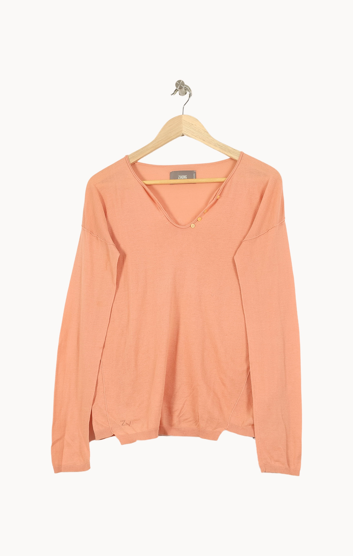 Pull Rose - Taille M/38 de la marque Zadig&Voltaire | PARAD51878 - Vendu par Paradigme - Image 2
