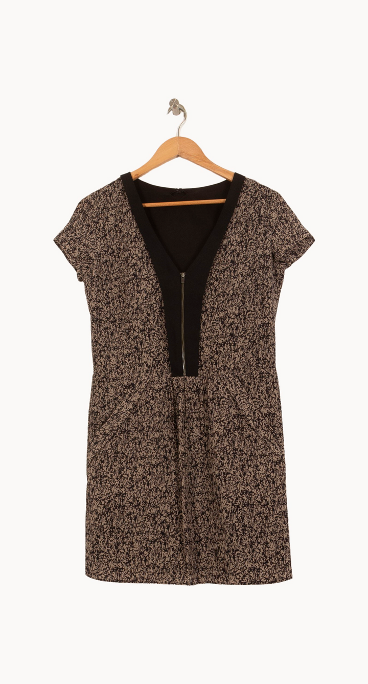 Robe Courte Noire et Beige - Taille XS/34 de la marque IKKS | PARAD45025 - Vendu par Paradigme - Image 2