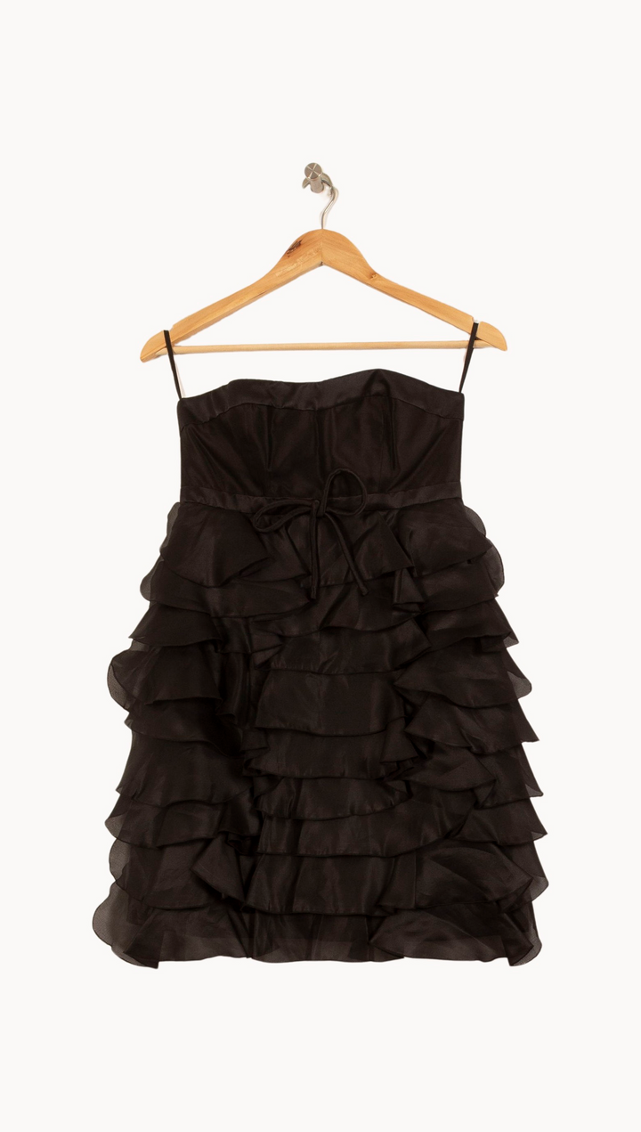 Robe Volantée Noire - Taille M/38 de la marque Tara Jarmon | RVLI1134 - Vendu par Paradigme - Image 2