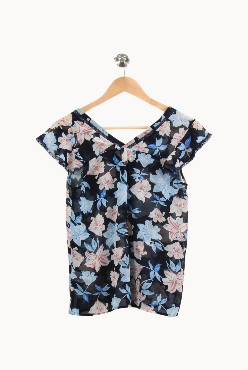 Blouse Fleurie Bleue et Blanche - Taille S/36 de la marque Grace & Mila | PARAD64925 - Vendu par Paradigme - Image 4