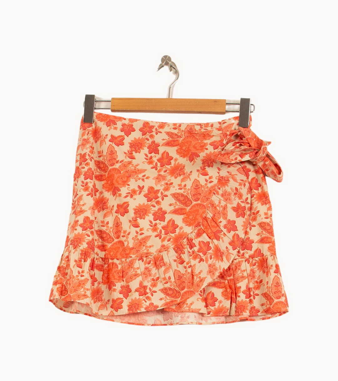 Jupe Portefeuille Orange et Écru - Taille S/36 de la marque Sézane | PARAD65068 - Vendu par Paradigme - Image 2
