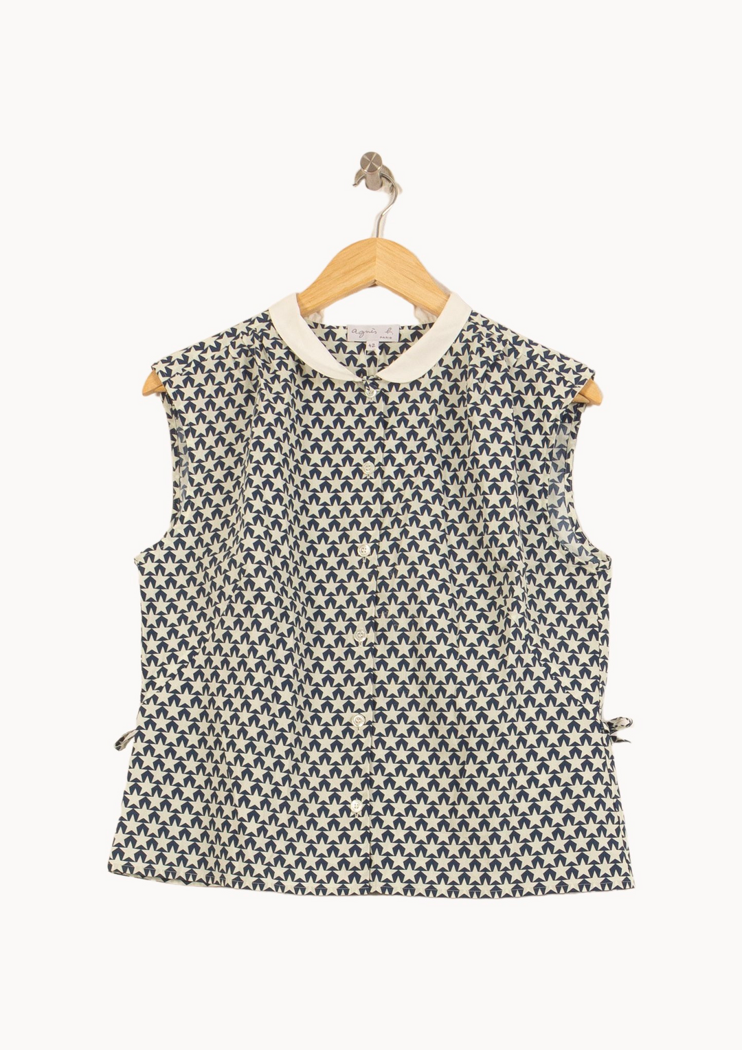 Blouse Sans Manches Bleu et Blanche - Taille XL/42 de la marque Agnès b. | PARAD64244 - Vendu par Paradigme - Image 2