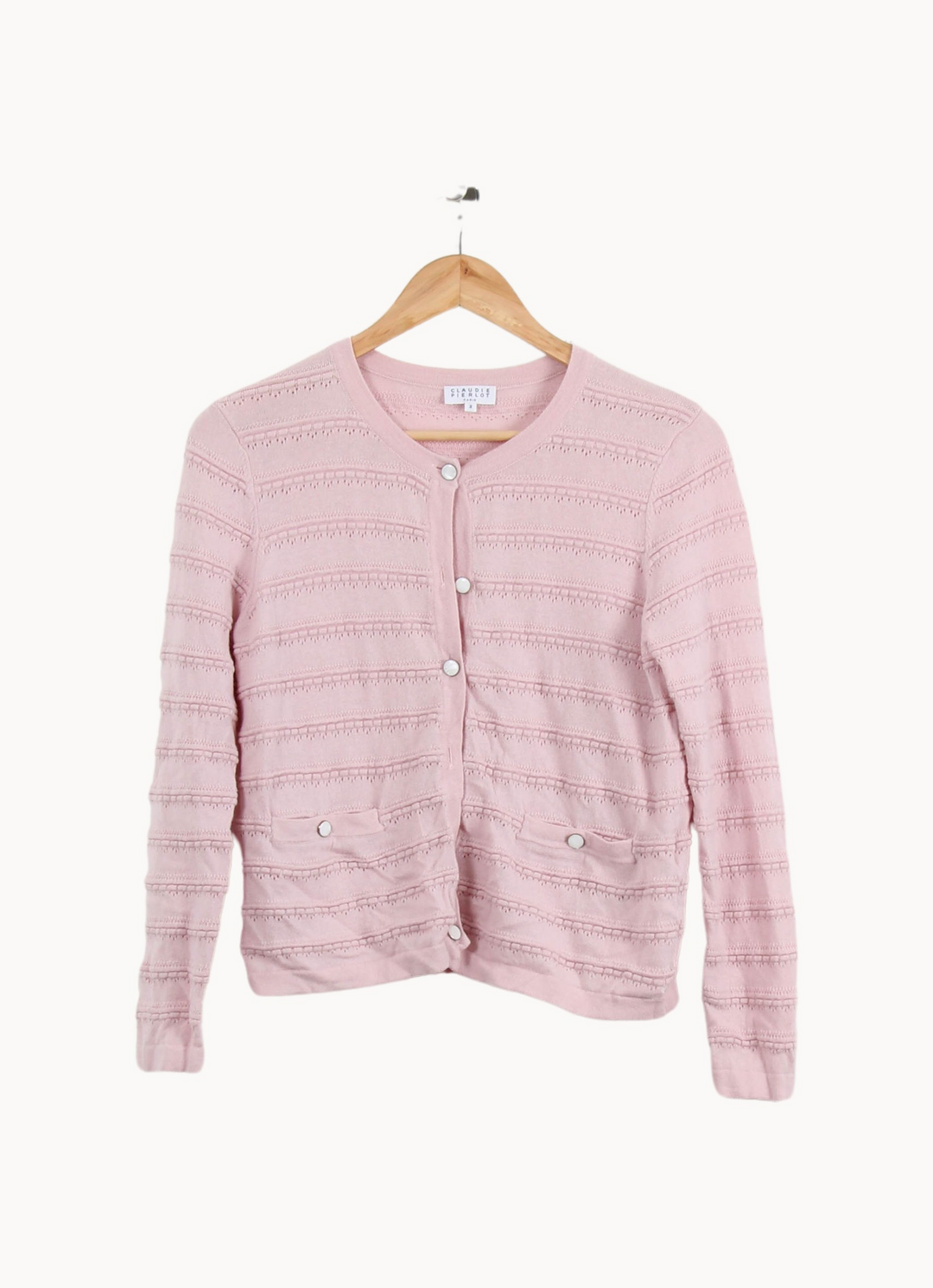 Cardigan Rose - Taille M/38 de la marque Claudie Pierlot | PARAD50779 - Vendu par Paradigme - Image 2