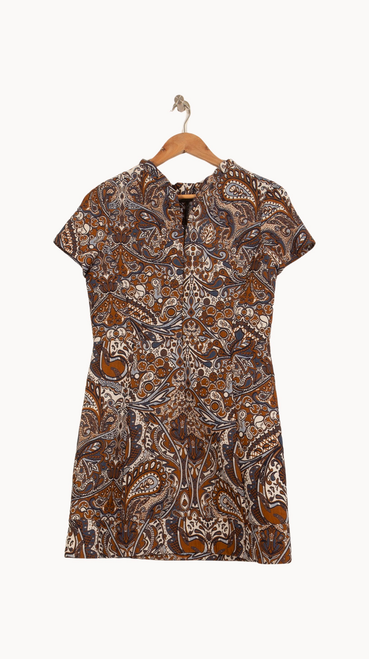 Robe Courte Marron et Bleue - Taille S/36 de la marque Maje | PARAD65022 - Vendu par Paradigme - Image 4