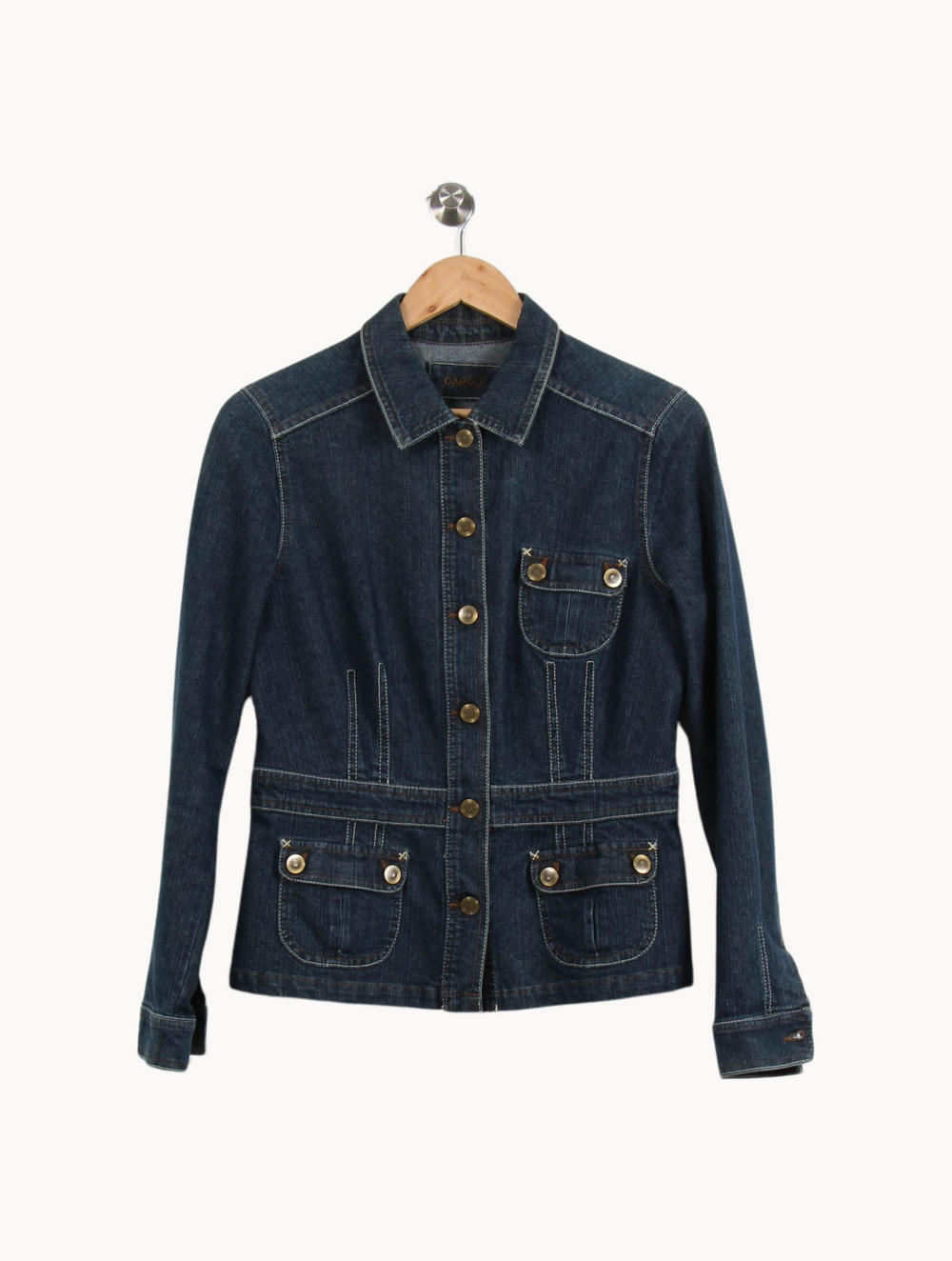 Veste en Jean Bleue - Taille L/40 de la marque Caroll | PARAD67296 - Vendu par Paradigme - Image 2