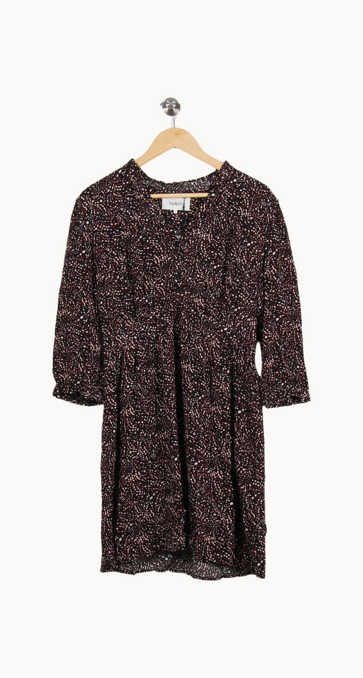 Robe Imprimée Marron et Blanc - Taille M/38 de la marque ba&sh | PARAD46320 - Vendu par Paradigme - Image 2