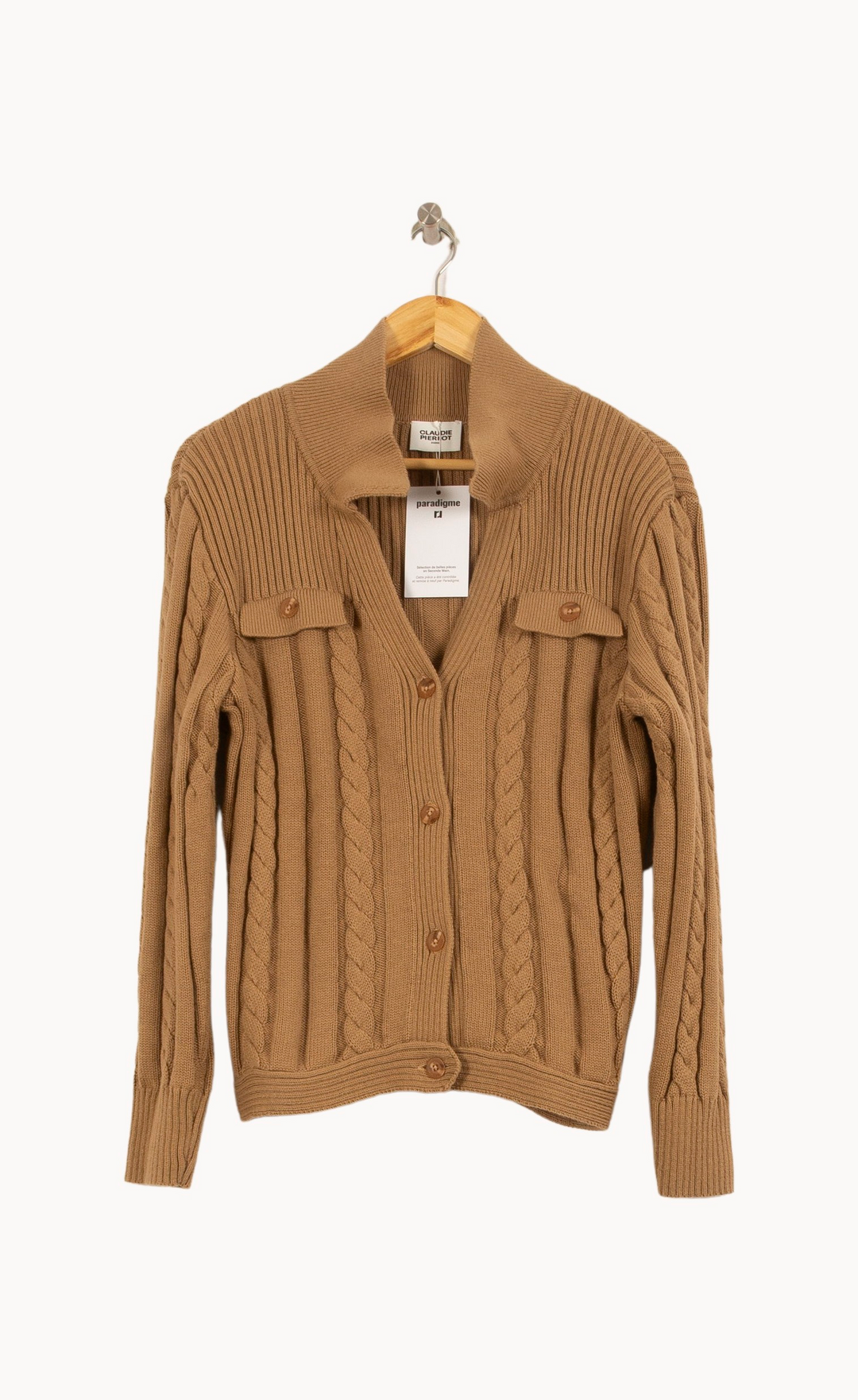 Cardigan Beige - Taille S/36 de la marque Claudie Pierlot | PARAD63167 - Vendu par Paradigme - Image 2