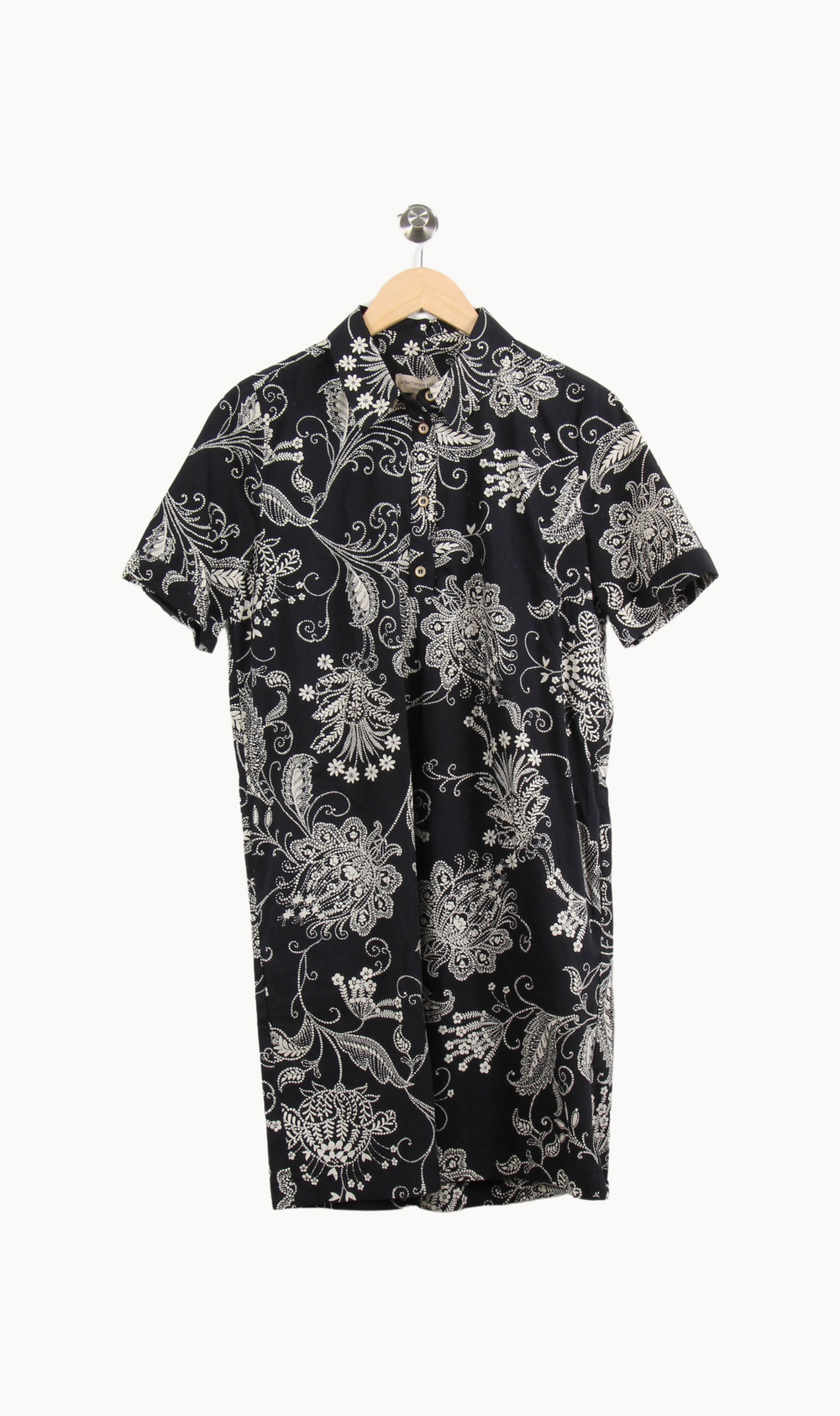 Robe Chemise Noire et Blanche - Taille M/38 de la marque La Fée Maraboutée | PARAD65327 - Vendu par Paradigme - Image 2