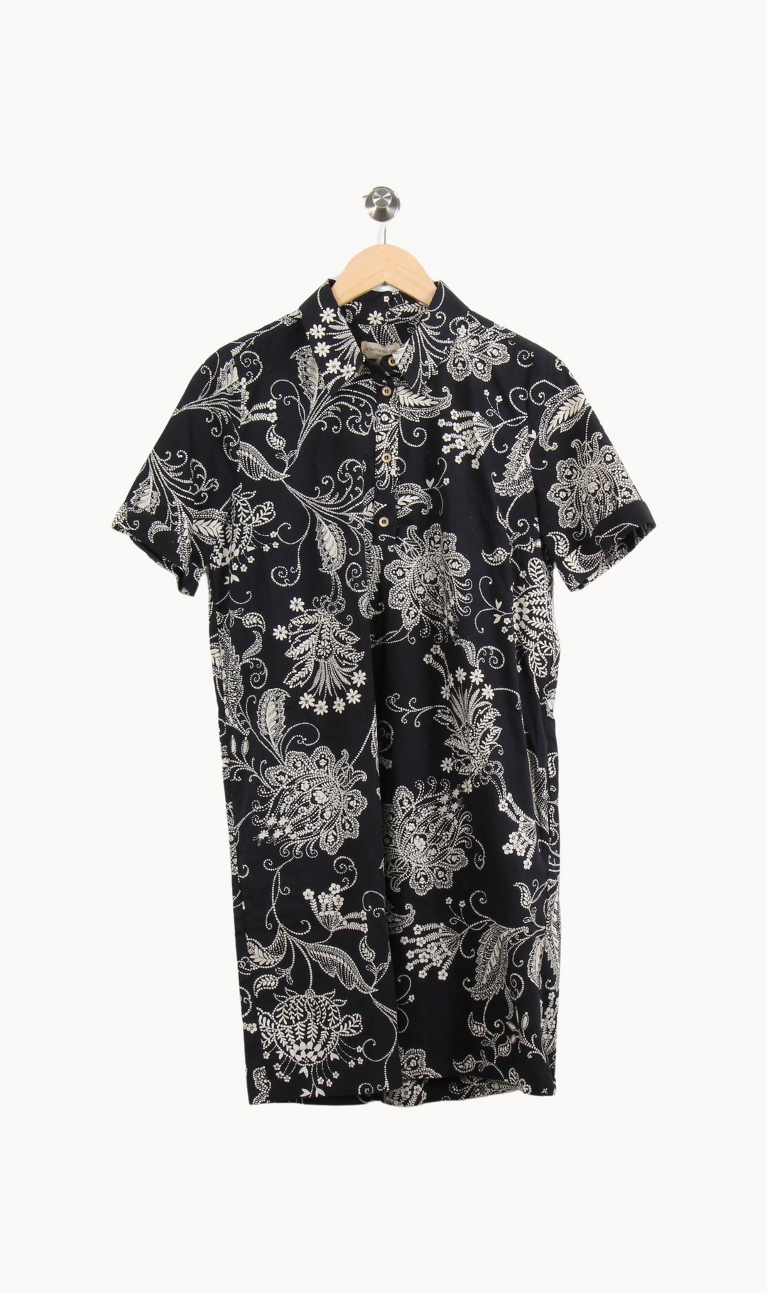 Robe Chemise Noire et Blanche - Taille M/38 de la marque La Fée Maraboutée | PARAD65327 - Vendu par Paradigme - Image 2