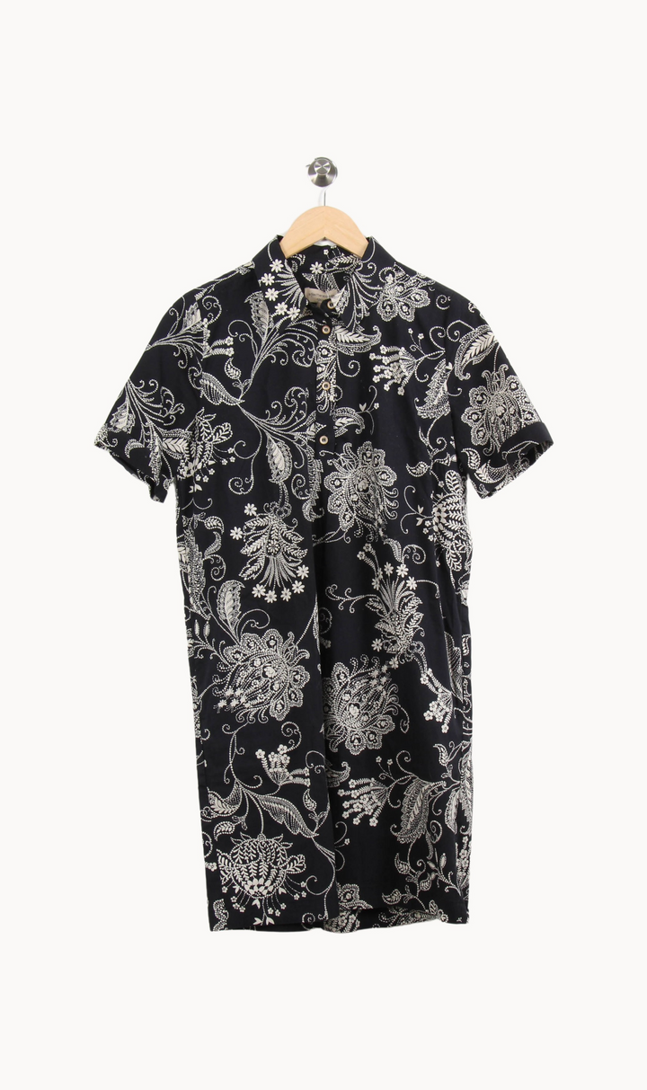 Robe Chemise Noire et Blanche - Taille M/38 de la marque La Fée Maraboutée | PARAD65327 - Vendu par Paradigme - Image 2