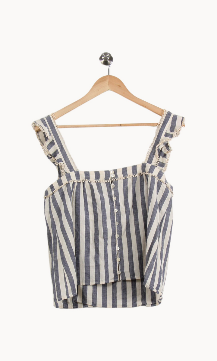 Top Bleu et Blanc - Taille M/38 de la marque Sézane | PARAD67243 - Vendu par Paradigme - Image 4