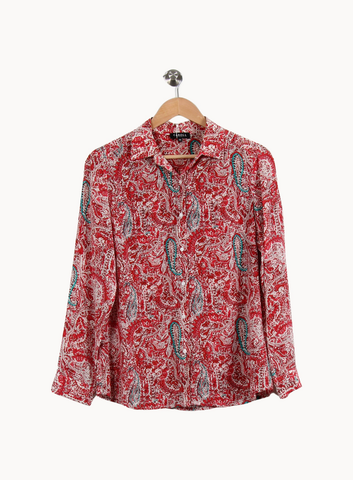 Chemise Rouge et Blanche - Taille S/36 de la marque Caroll | PARAD67288 - Vendu par Paradigme - Image 2