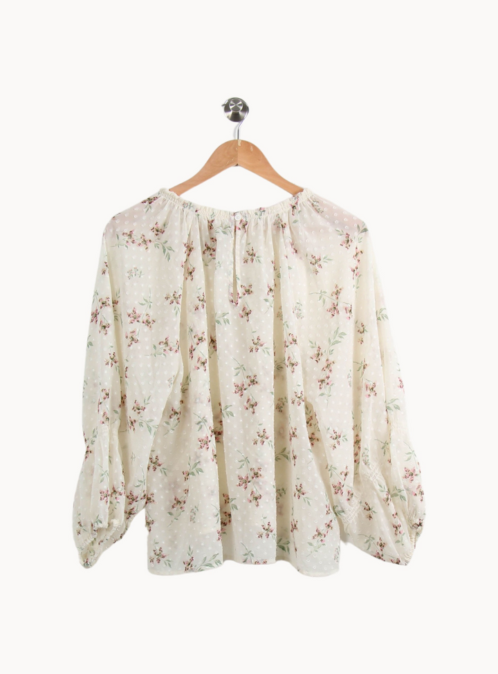 Blouse Fleurie Blanche - Taille L/40 de la marque Levi's | PARAD44945 - Vendu par Paradigme - Image 4