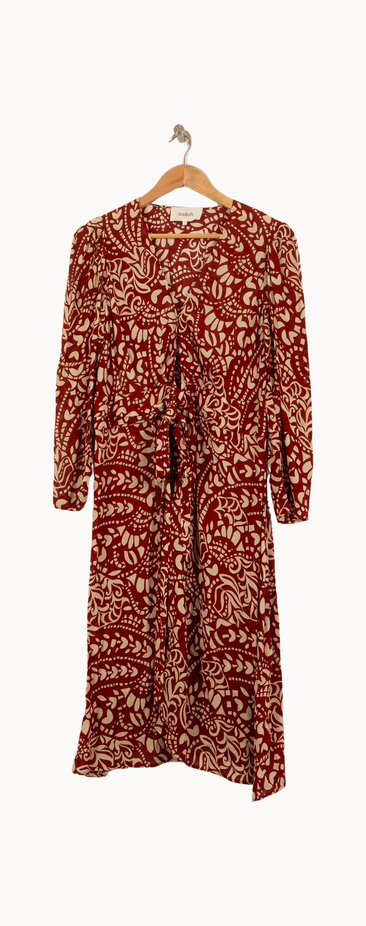 Robe Midi Bordeaux et Beige - Taille S/36 de la marque ba&sh | PARAD55768 - Vendu par Paradigme - Image 2