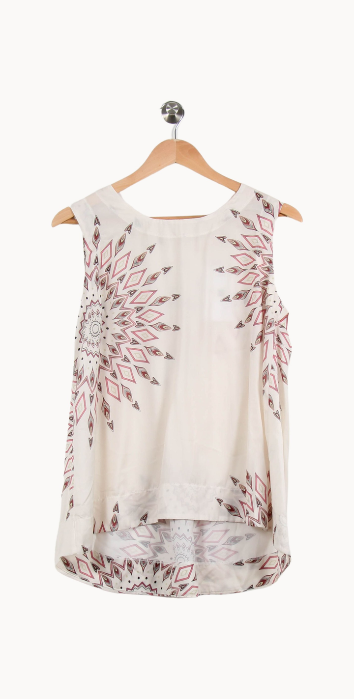 Blouse Beige et Rose - Taille XL/42 de la marque La Fée Maraboutée | PARAD62318 - Vendu par Paradigme - Image 2