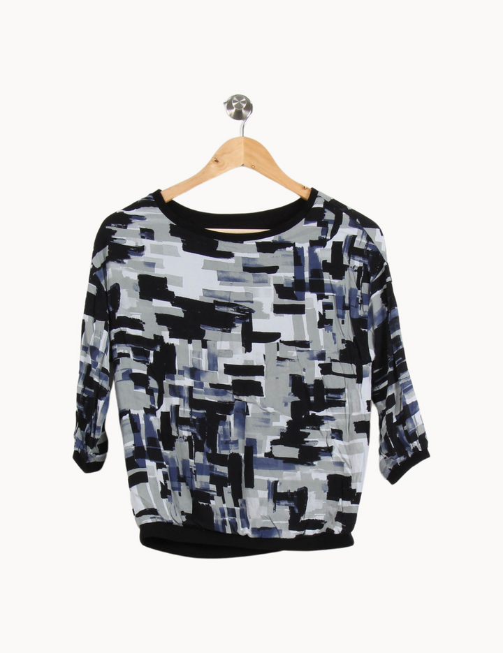 Blouse Noire et Grise - Taille S/36 de la marque La Fée Maraboutée | PARAD66891 - Vendu par Paradigme - Image 2
