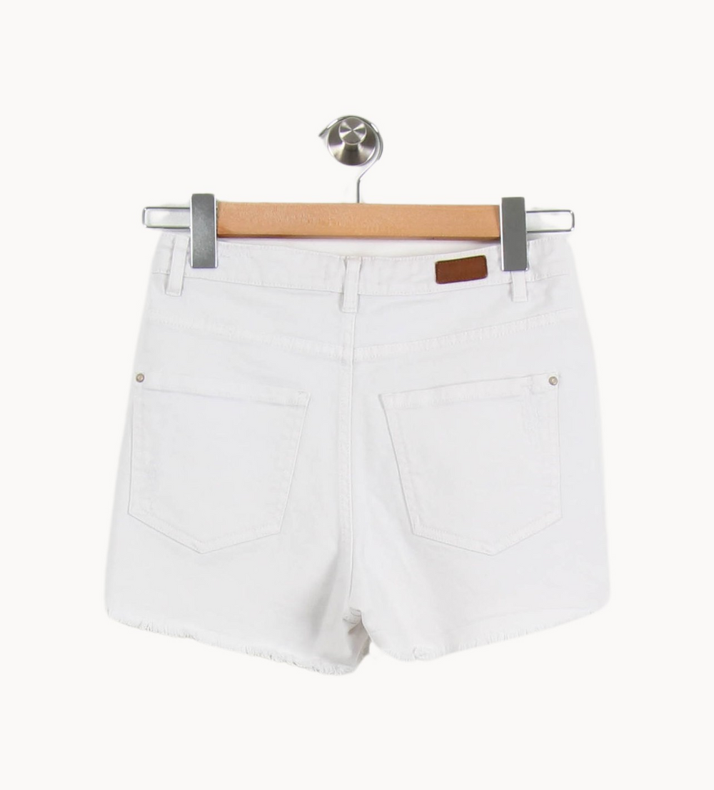 Short en Jean Blanc - Taille XS/34 de la marque IKKS | PARAD53093 - Vendu par Paradigme - Image 4