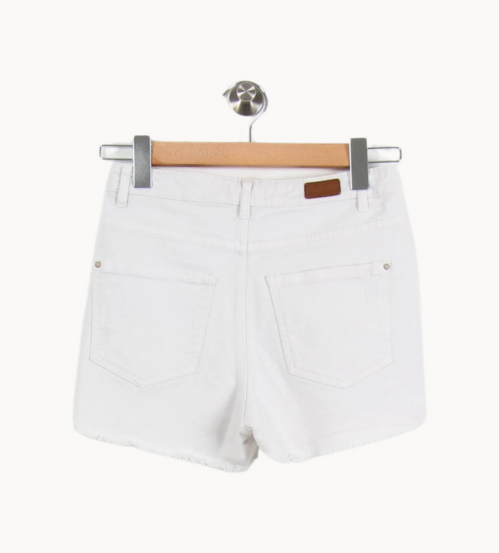 Short en Jean Blanc - Taille XS/34 de la marque IKKS | PARAD53093 - Vendu par Paradigme - Image 4