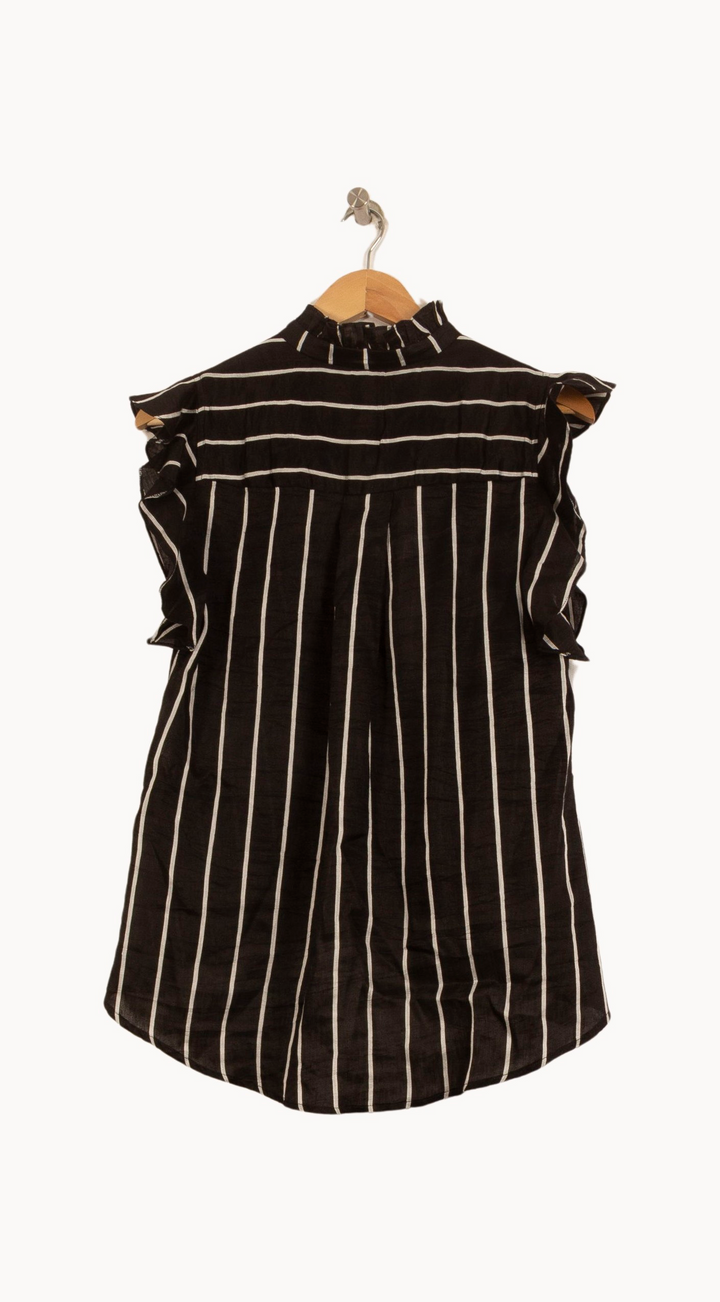 Blouse Noire et Blanche - Taille S/36 de la marque Sandro | PARAD38016 - Vendu par Paradigme - Image 4