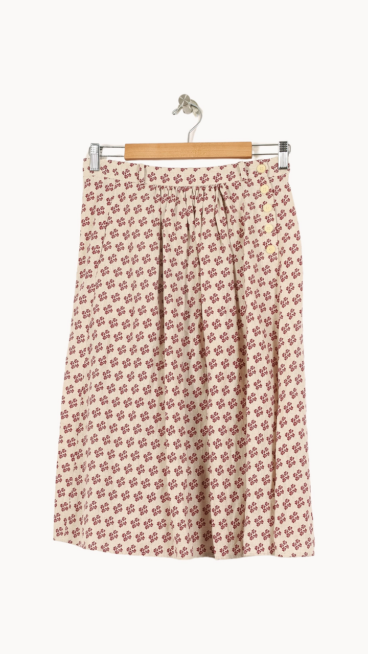 Jupe Évasée Beige et Rouge - Taille S/36 de la marque Ines de la Fressange Paris | PARAD69034 - Vendu par Paradigme - Image 2