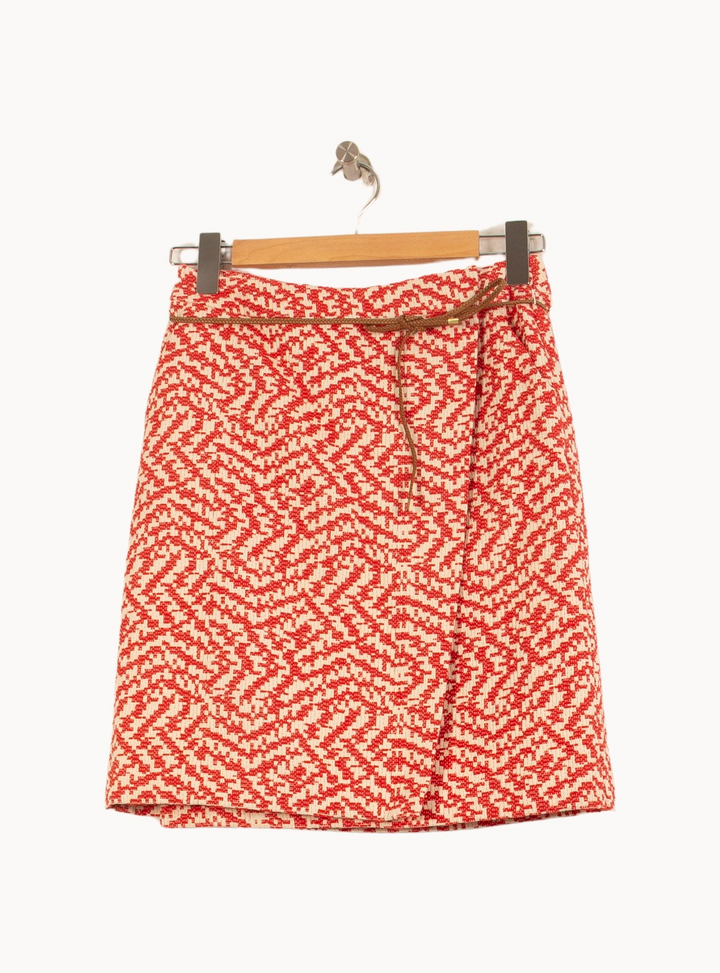 Jupe Courte Rouge et Blanche - Taille S/36 de la marque Caroll | PARAD39866 - Vendu par Paradigme - Image 2