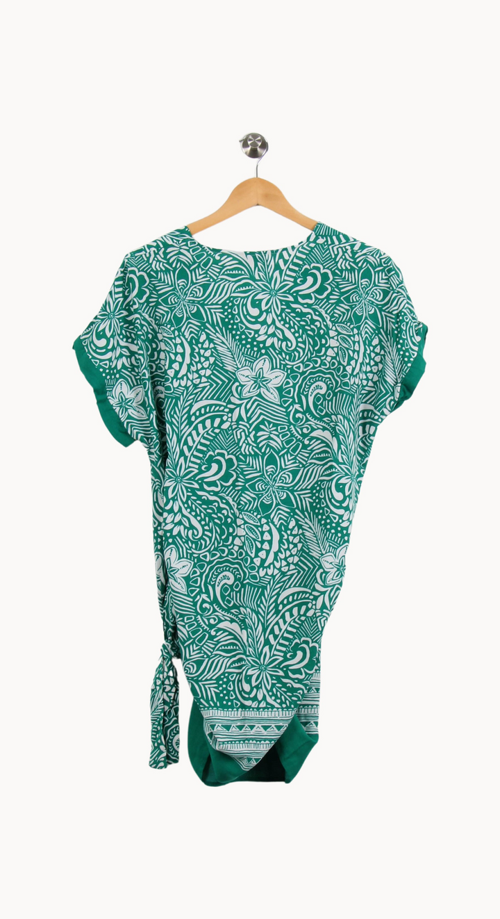 Robe Courte Verte et Blanche - Taille L/40 de la marque La Fée Maraboutée | PARAD67168 - Vendu par Paradigme - Image 2