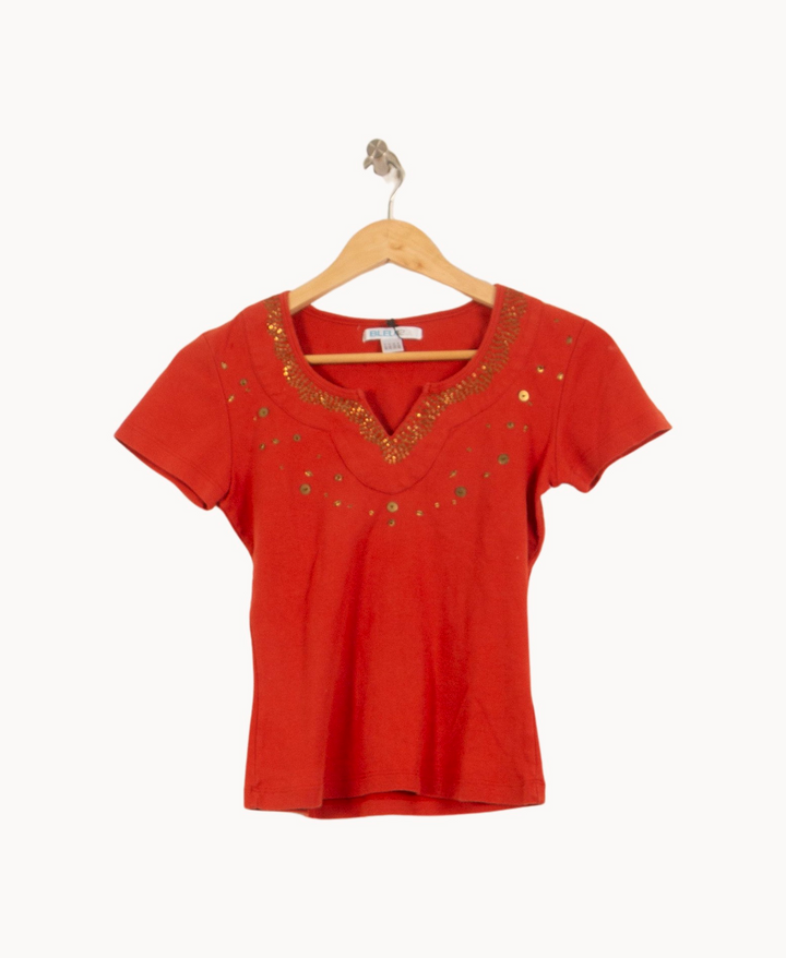 Tee-shirt Bordeaux - Taille XS/34 de la marque Maison 123 | PARAD39869 - Vendu par Paradigme - Image 2