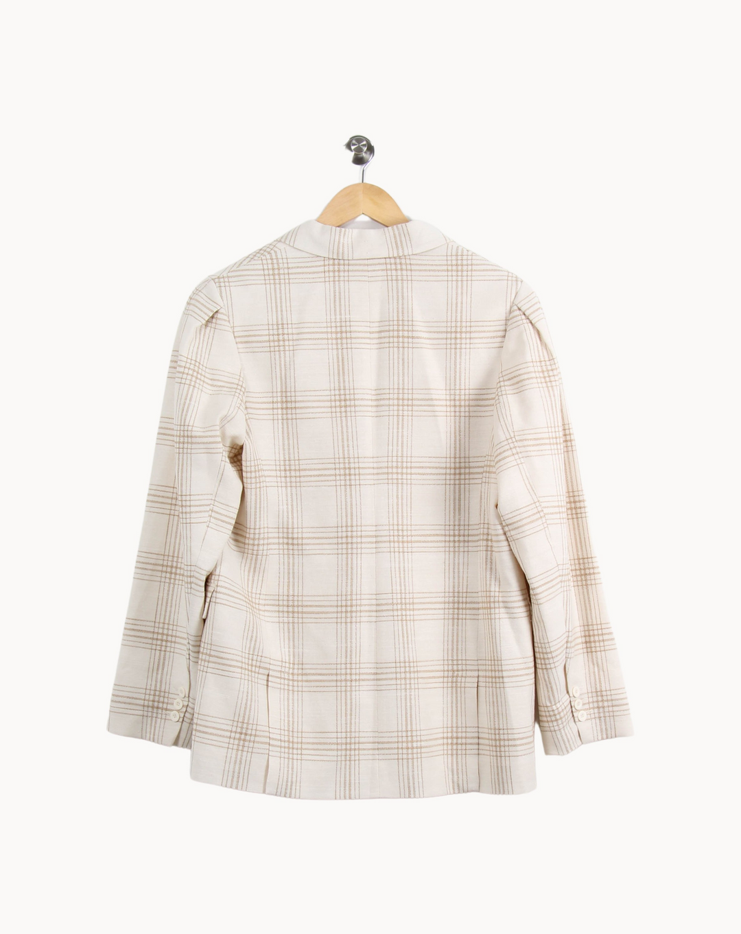 Veste Beige à Carreaux - Taille XL/42 de la marque Claudie Pierlot | PARAD64969 - Vendu par Paradigme - Image 4