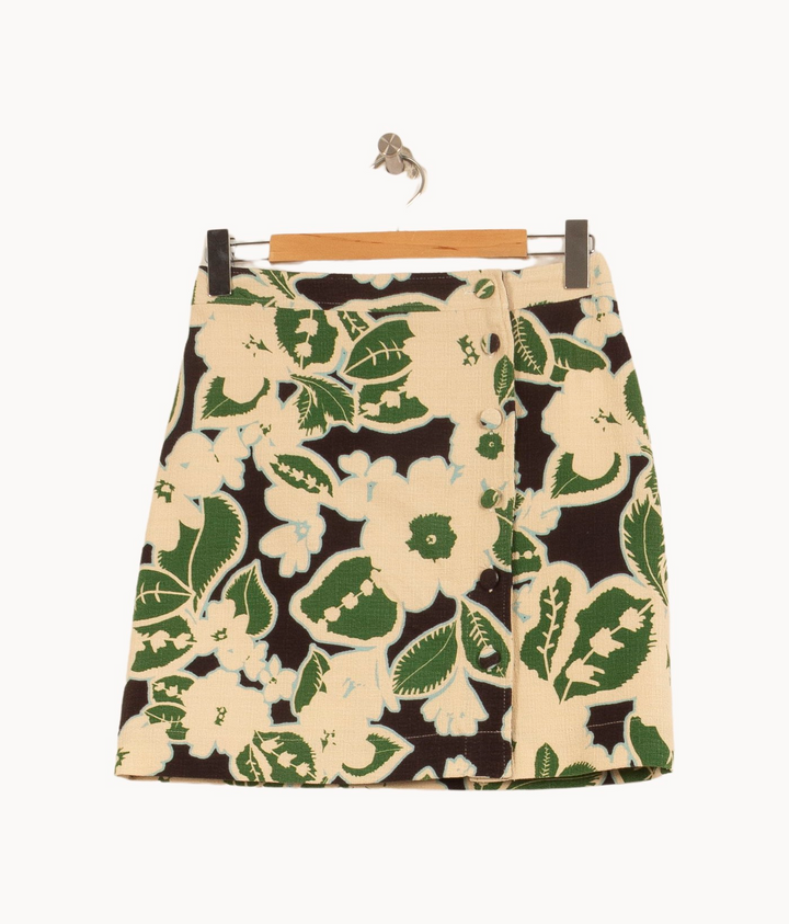 Jupe Courte Beige et Verte - Taille S/36 de la marque Caroll | PARAD39570 - Vendu par Paradigme - Image 2
