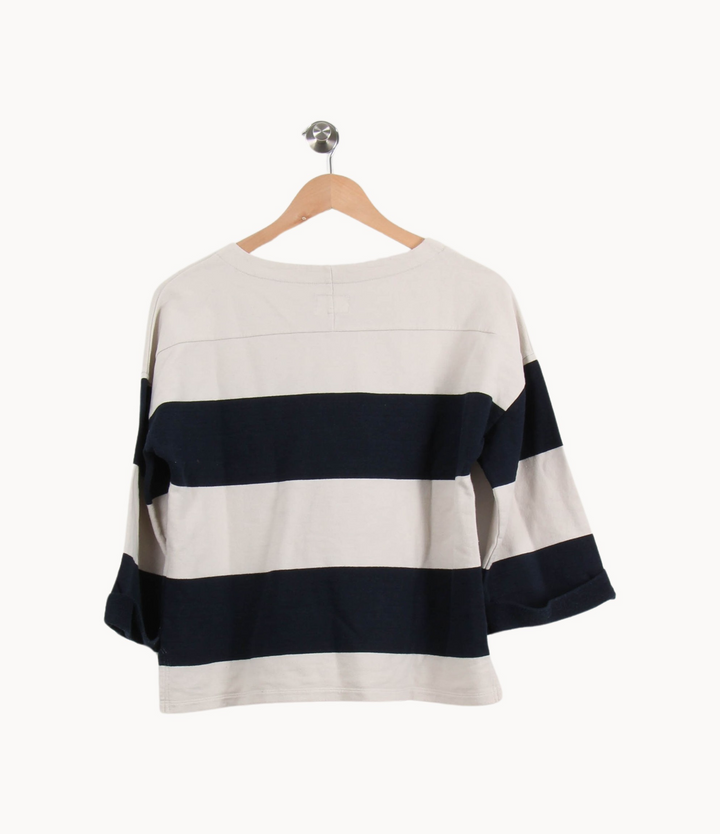 Pull Rayé Bleu Marine et Blanc - Taille S/36 de la marque Bellerose | PARAD69516 - Vendu par Paradigme - Image 4