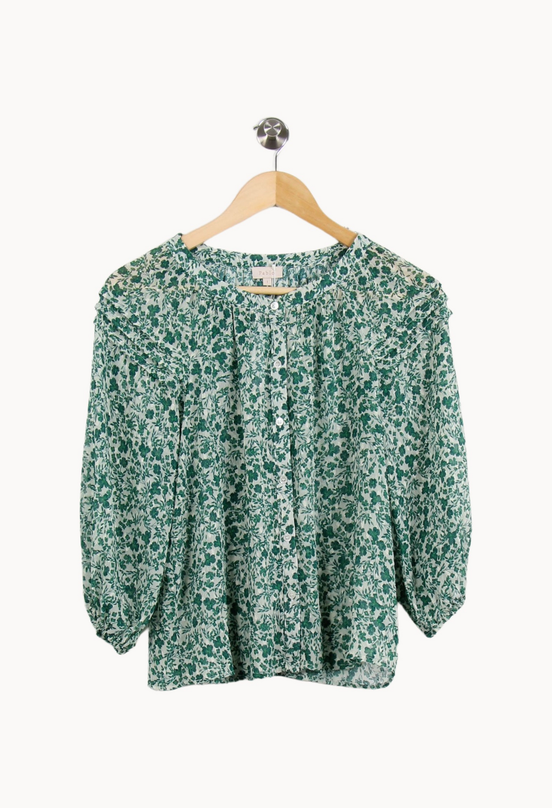 Blouse Verte et Blanche - Taille S/36 de la marque Pablo | PARAD67063 - Vendu par Paradigme - Image 2