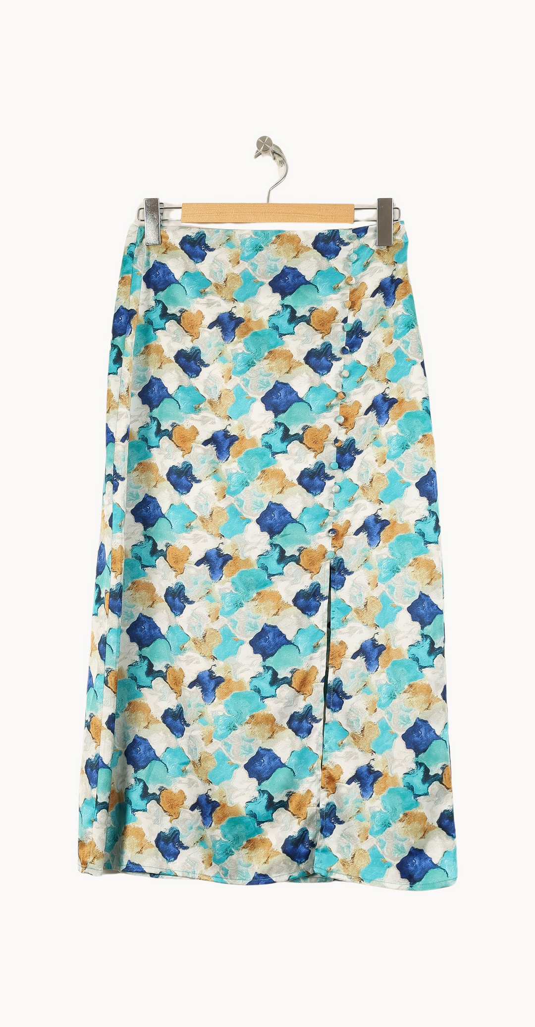 Jupe Longue Bleu Turquoise et Beige - Taille M/38 de la marque Karl Marc John | PARAD66942 - Vendu par Paradigme - Image 2