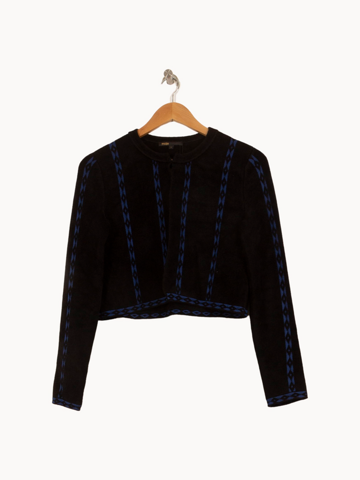 Veste Courte Noire et Bleue - Taille M/38 de la marque Maje | PARAD39553 - Vendu par Paradigme - Image 2