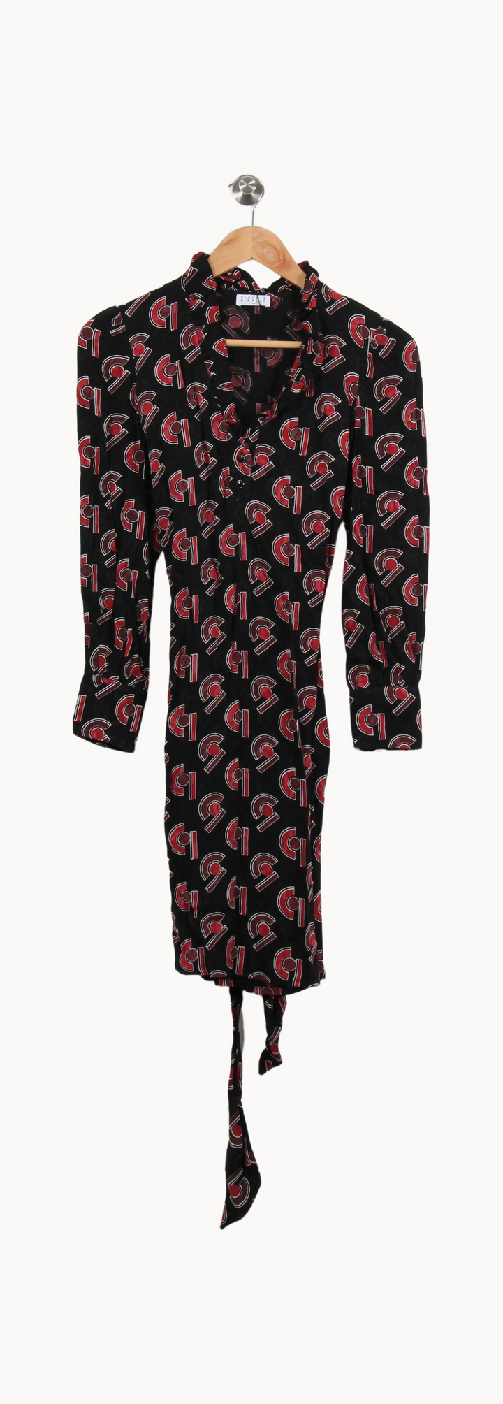 Robe Portefeuille Noire et Rouge - Taille XS/34 de la marque Claudie Pierlot | PARAD55647 - Vendu par Paradigme - Image 2