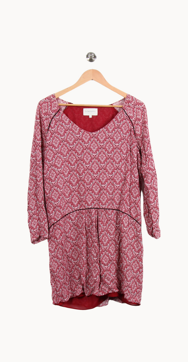 Robe Imprimée Bordeaux - Taille S/36 de la marque Sud express | PARAD53537 - Vendu par Paradigme - Image 2