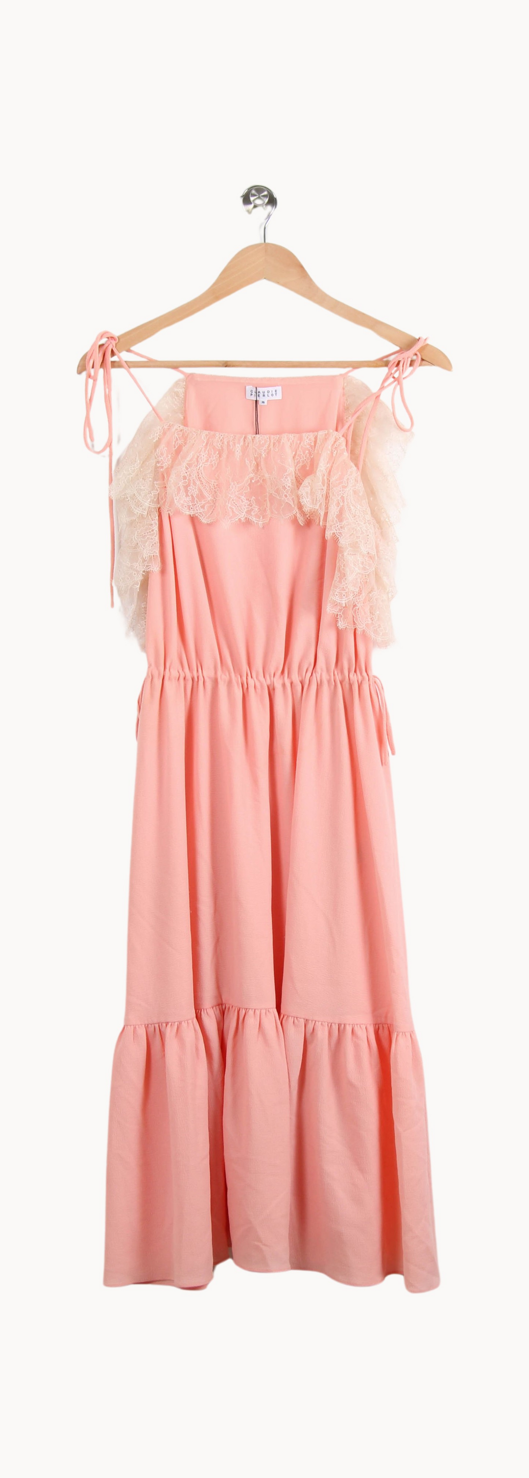 Robe Midi Rose et Blanche - Taille S/36 de la marque Claudie Pierlot | PARAD44771 - Vendu par Paradigme - Image 2