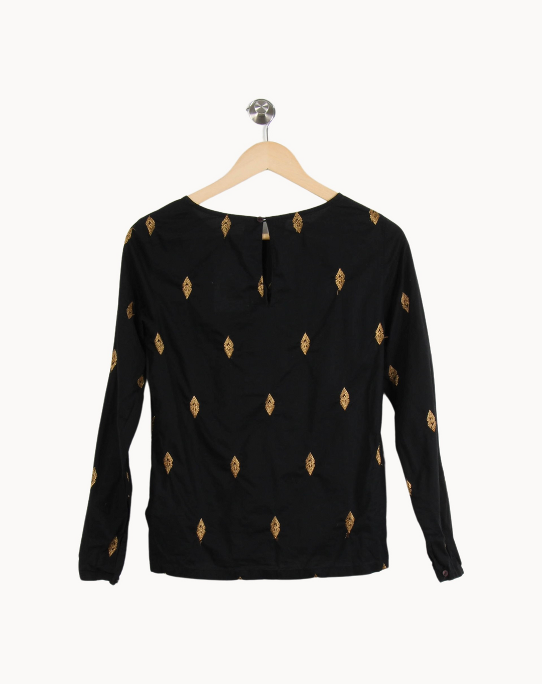 Blouse Noire et Dorée - Taille S/36 de la marque Sézane | PARAD67365 - Vendu par Paradigme - Image 4