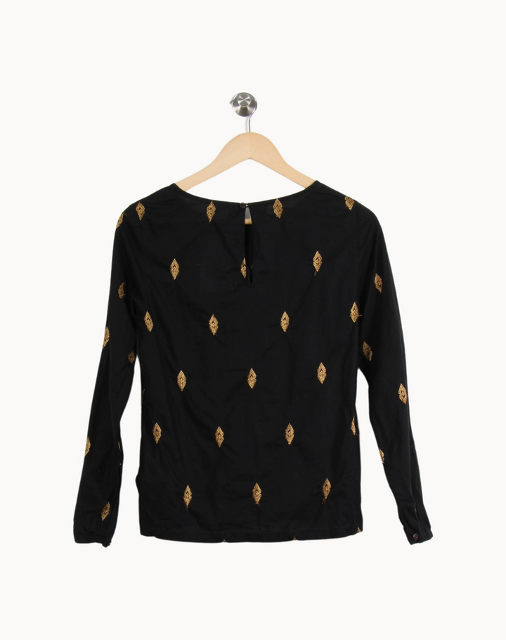 Blouse Noire et Dorée - Taille S/36 de la marque Sézane | PARAD67365 - Vendu par Paradigme - Image 4