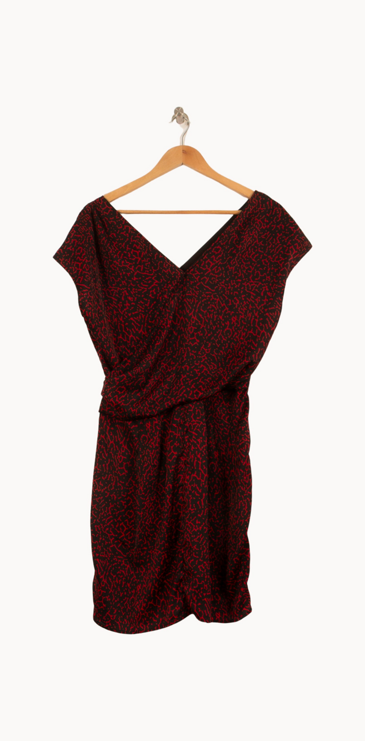 Robe Portefeuille Noire et Bordeaux - Taille XS/34 de la marque IKKS | PARAD64232 - Vendu par Paradigme - Image 4