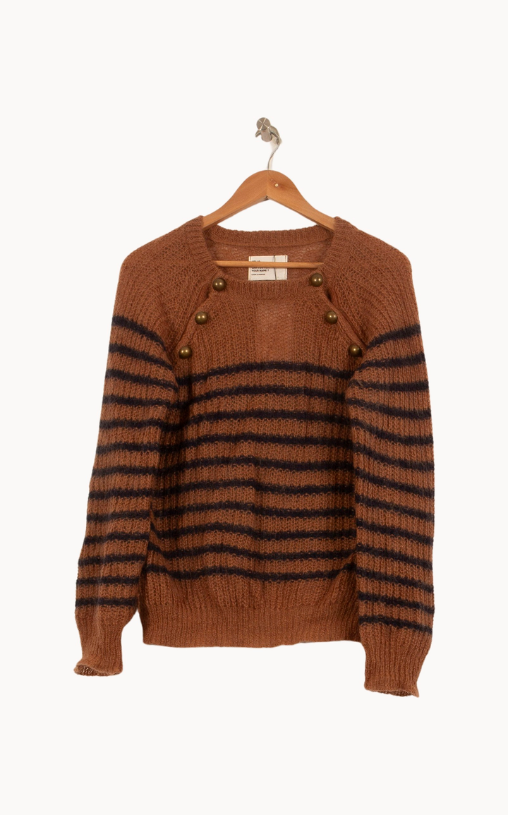Pull Marron et Noir - Taille S/36 de la marque Léon & Harper | PARAD51403 - Vendu par Paradigme - Image 2