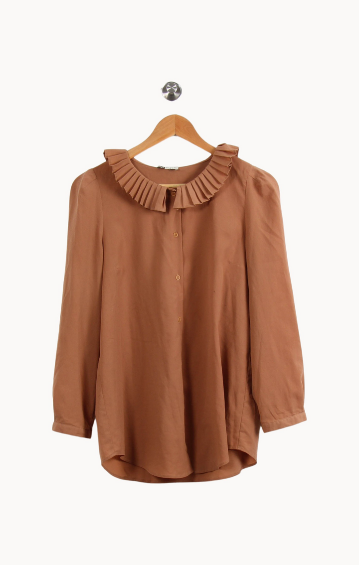 Blouse Marron - Taille L/40 de la marque Claudie Pierlot | PARAD44872 - Vendu par Paradigme - Image 2
