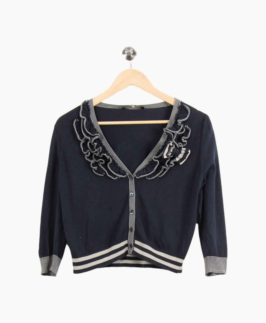 Cardigan Bleu et Blanc - Taille L/40 de la marque Weekend Max Mara | PARAD64330 - Vendu par Paradigme - Image 2