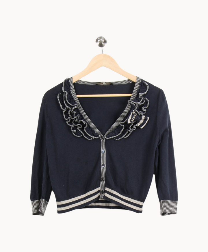 Cardigan Bleu et Blanc - Taille L/40 de la marque Weekend Max Mara | PARAD64330 - Vendu par Paradigme - Image 2