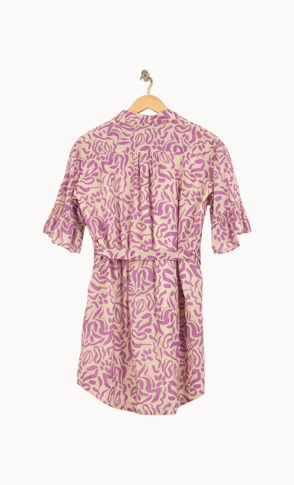 Robe Chemise Beige et Violette - Taille S/36 de la marque Balzac Paris | PARAD64957 - Vendu par Paradigme - Image 4