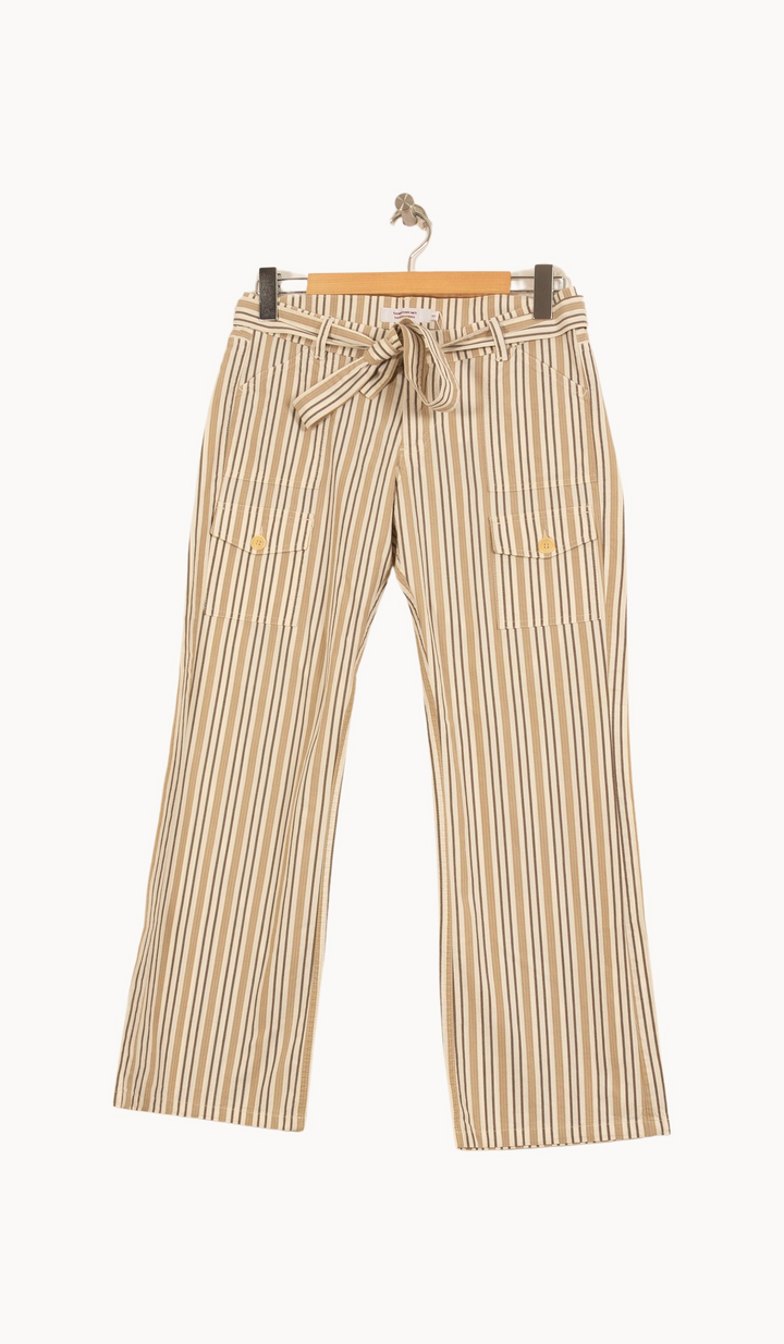 Pantalon Rayé Beige et Blanc - Taille L/40 de la marque Comptoir des Cotonniers | PARAD63914 - Vendu par Paradigme - Image 2