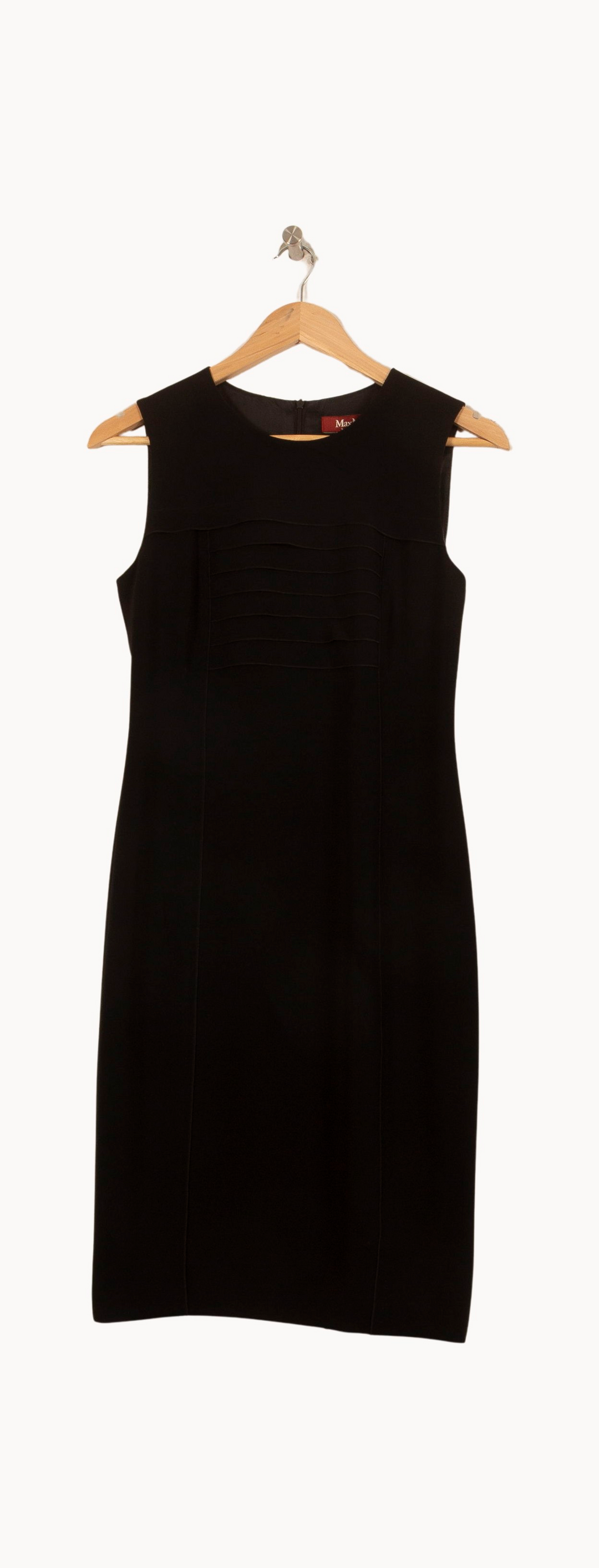 Robe Droite Noire - Taille M/38 de la marque Max Mara | PARAD55625 - Vendu par Paradigme - Image 2