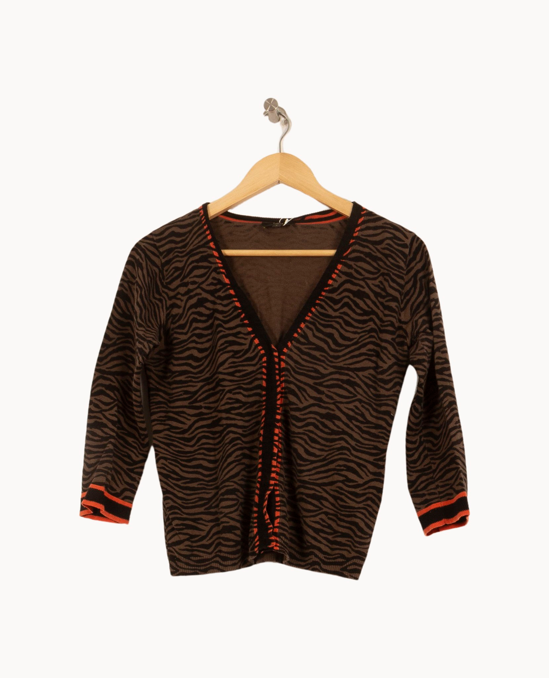 Cardigan Marron et Orange - Taille S/36 de la marque Maison 123 | PARAD66750 - Vendu par Paradigme - Image 2
